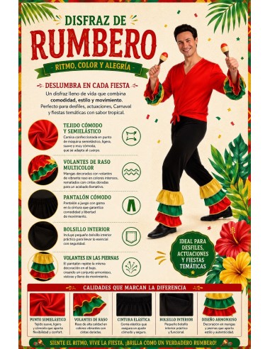 Fantasia Rumbero Tamanho L | Fantasias para Adultos O Rei do Carnaval